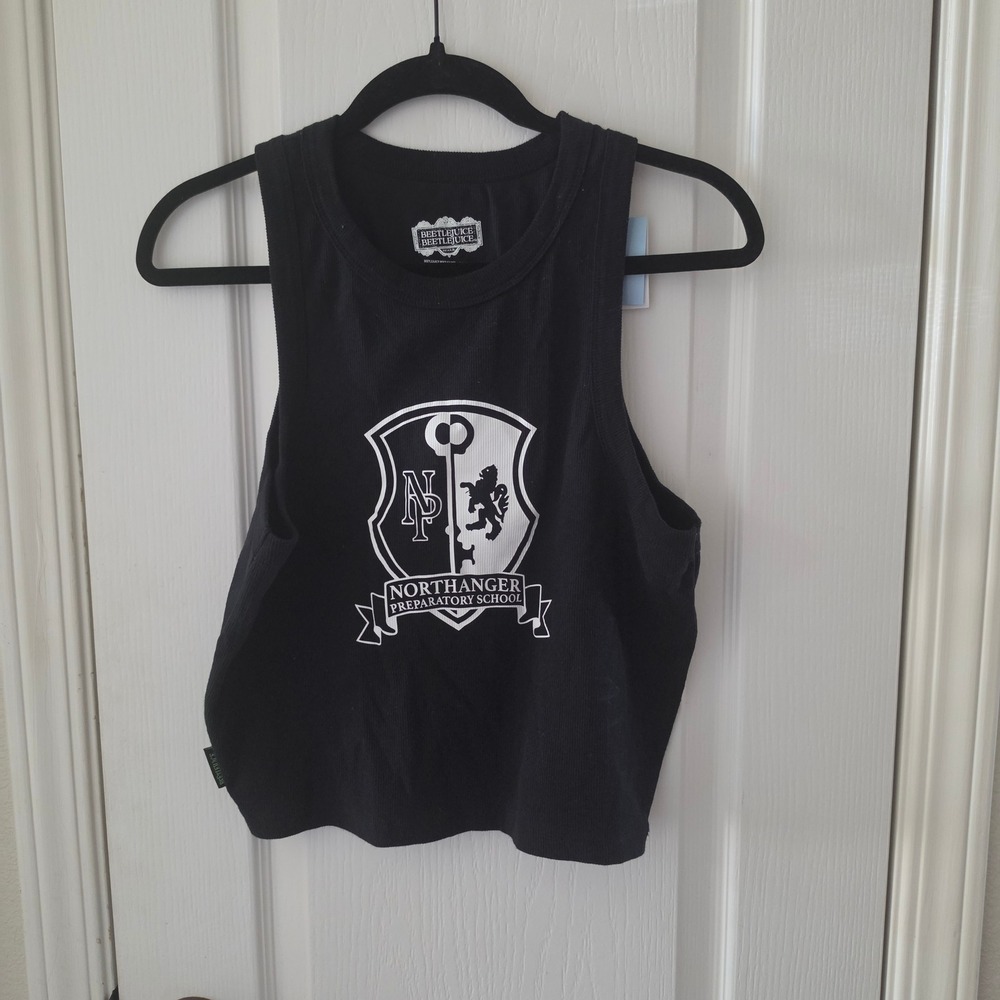 Beetlejuice Beetlejuice Northanger Preparatory School Ribbed Tank Top XL Black